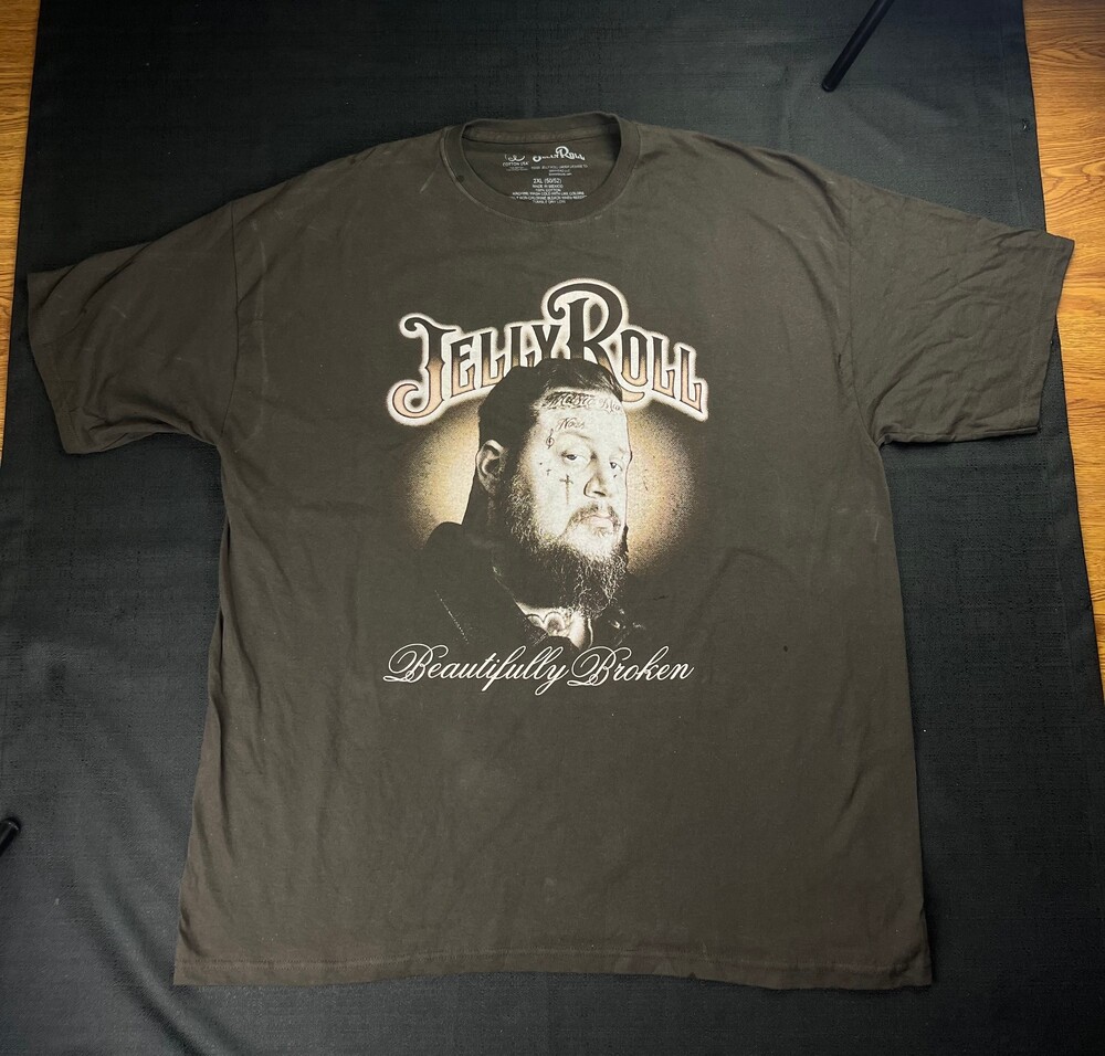 Jelly Roll Beautifully Broken 2XL Black Cotton T-Shirt